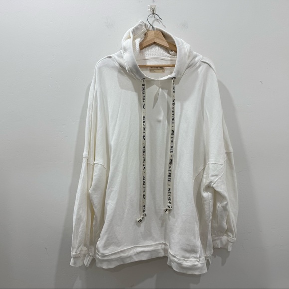 NWT Free People We The Free We Hoodie Ivory Oversized Sz Medium - Picture 2 of 12